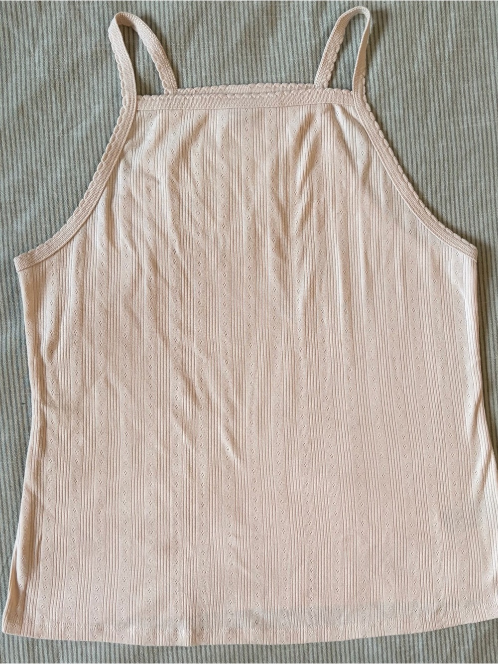 Old Navy Cream-Colored Ribbed Eyelet Tank Top